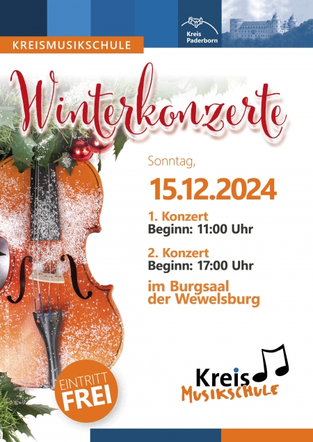 Winterkonzerte am Sonntag, 15. Dezember um 11 und um 17 Uhr im Burgsaal des Kreismuseums Wewelsburg
